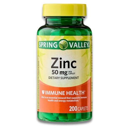 Zinc, Zinc 50mg, Immune Health, Dietary Supplement, 200 caplets + (KP+ Sticker) (Pack of 2)