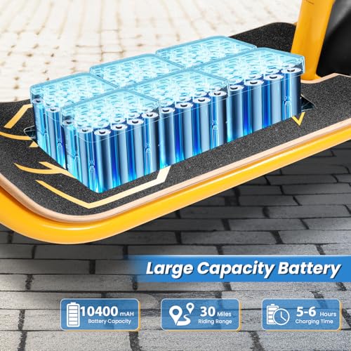 Caroma Peak 500W/800W/1200W Electric Scooter with Seat, 30 Miles Max Range Electric Scooter Adults&Teens, 48V Large Battery, 20MPH Top Speed Foldable Ebike, Adjustable E-Bike with Basket&Kid Seat