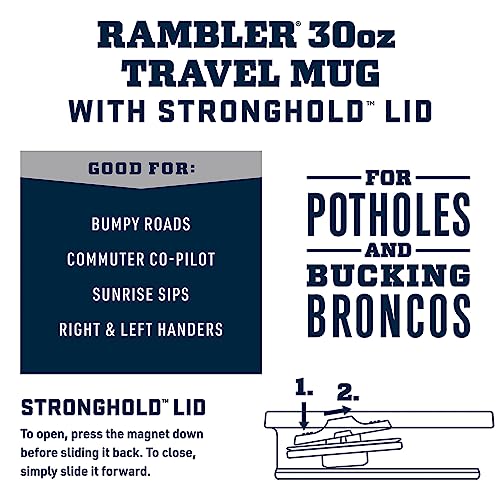 YETI Rambler 30 oz Travel Mug, Stainless Steel, Vacuum Insulated with Stronghold Lid