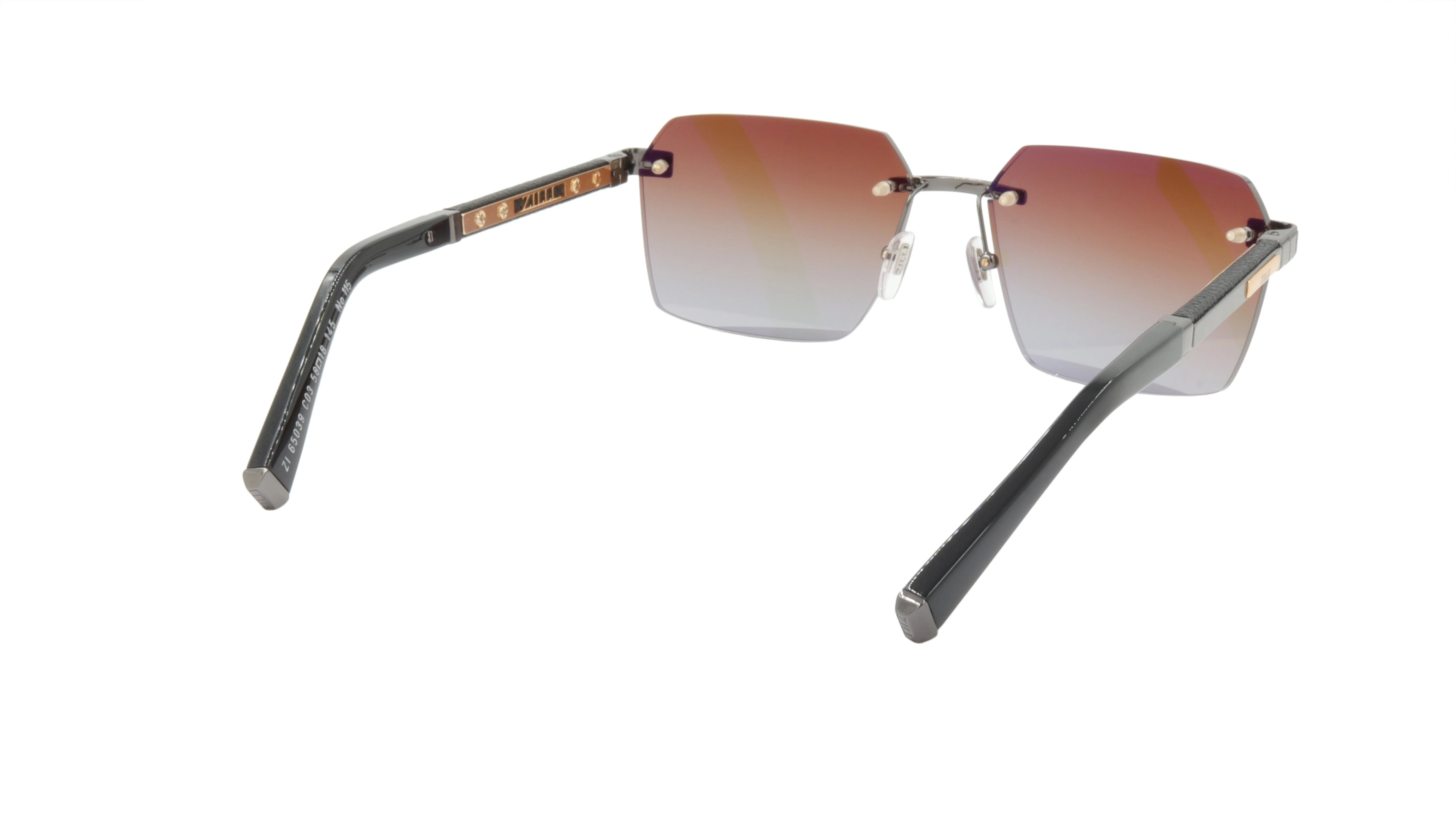 ZILLI Sunglasses Titanium Acetate Leather Gradient France Handmade ZI 65039 C03