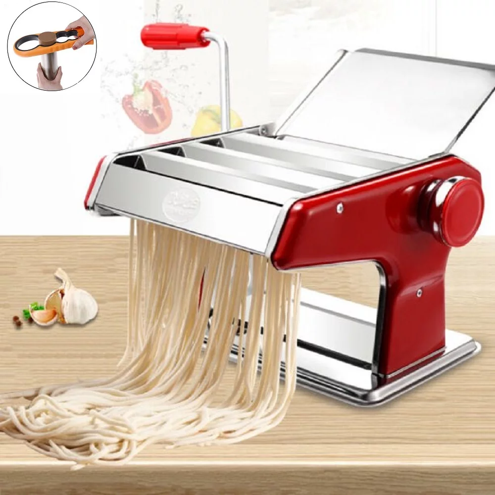 Stainless Steel Manual Pasta Maker Machine With Adjustable Thickness Settings PLUS a Jar Opener (Gift)
