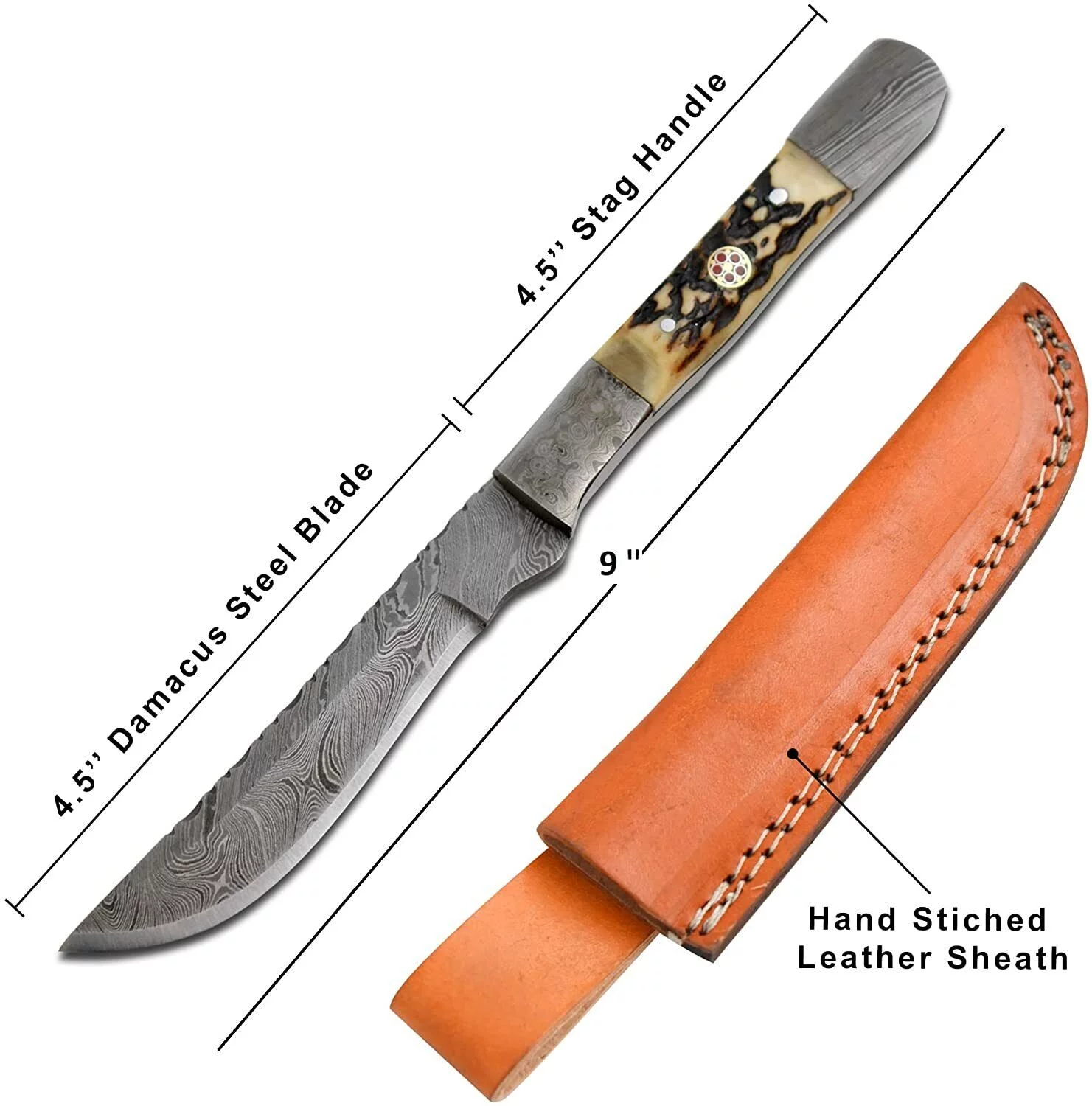 Handmade Damascus By Wild Turkey Handmade Steel Fillet Knife Boning Knife