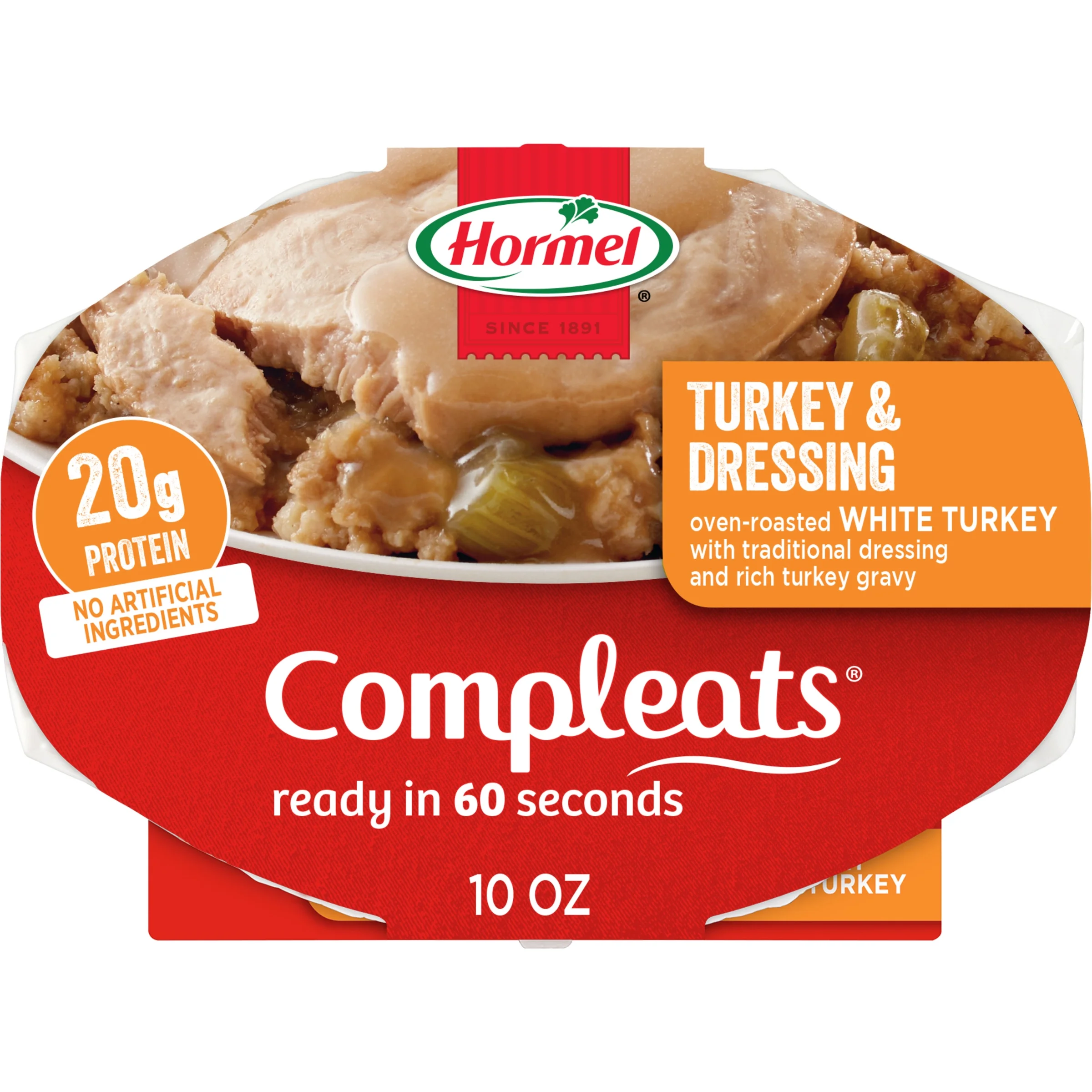 HORMEL COMPLEATS Turkey & Dressing 6-Pack, Shelf Stable, 10 oz Plastic Tray (6 Pack)