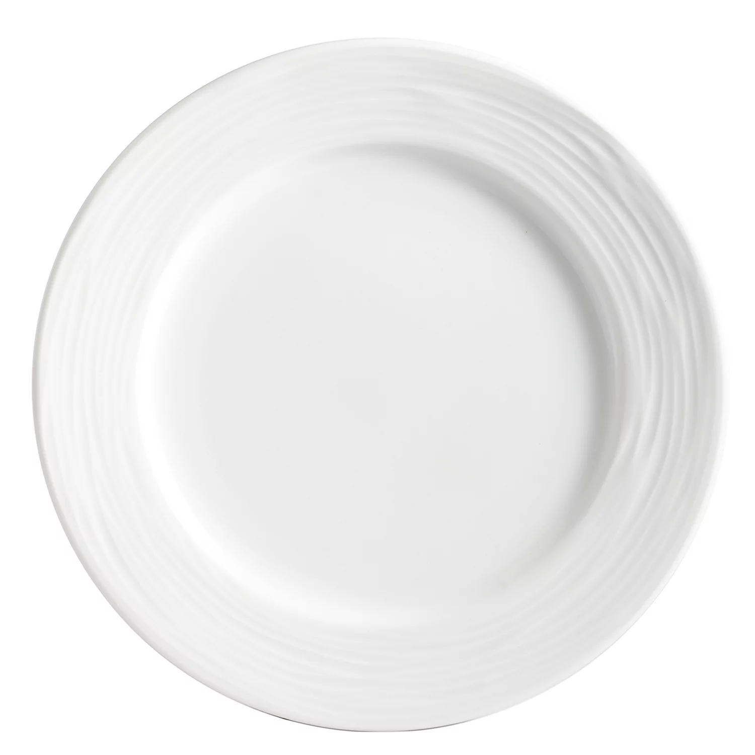 Safdie & Co. 12-Piece Round Rim Wave Dinnerware Set, White, Embossed