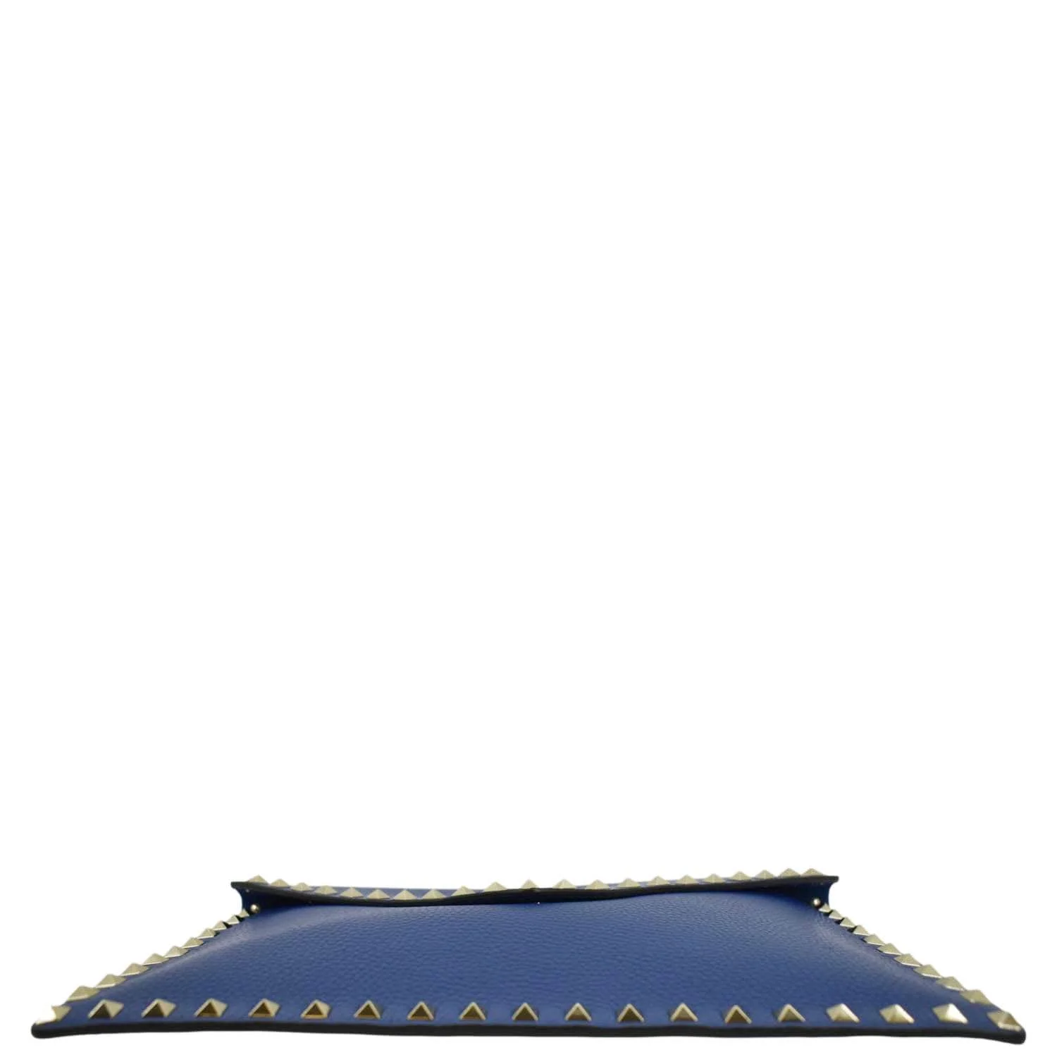 Pre-owned VALENTINO Garavani Rockstud Grainy Envelope Pouch Blue