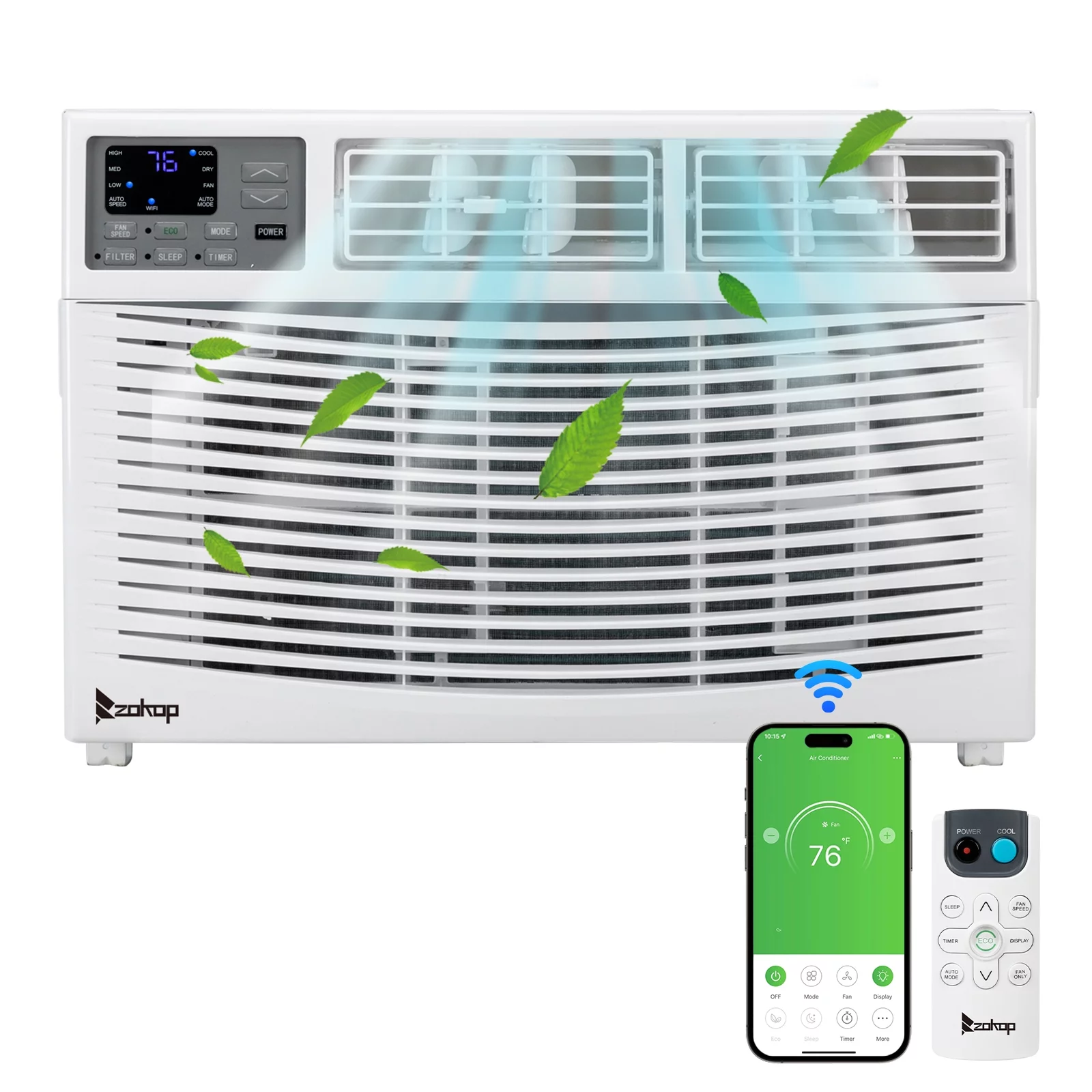 SalonMore 12000BTU 110V Window-Mounted Remote Control Air Conditioner, White
