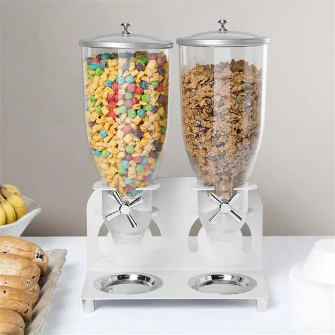 Cal Mil 3510-2-39 2 Cylinder Cereal Dispenser - Silver