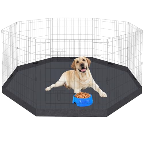 Artmeer Pet Playpen Puppy Playpen Kennels Dog Fence Exercise Pen Gate Fence Foldable Dog Crate 8 Panels 24 Inch Kennels Pen Playpen Options Ideal for Pet Animals Outdoor Indoor(Black 24''x24'')