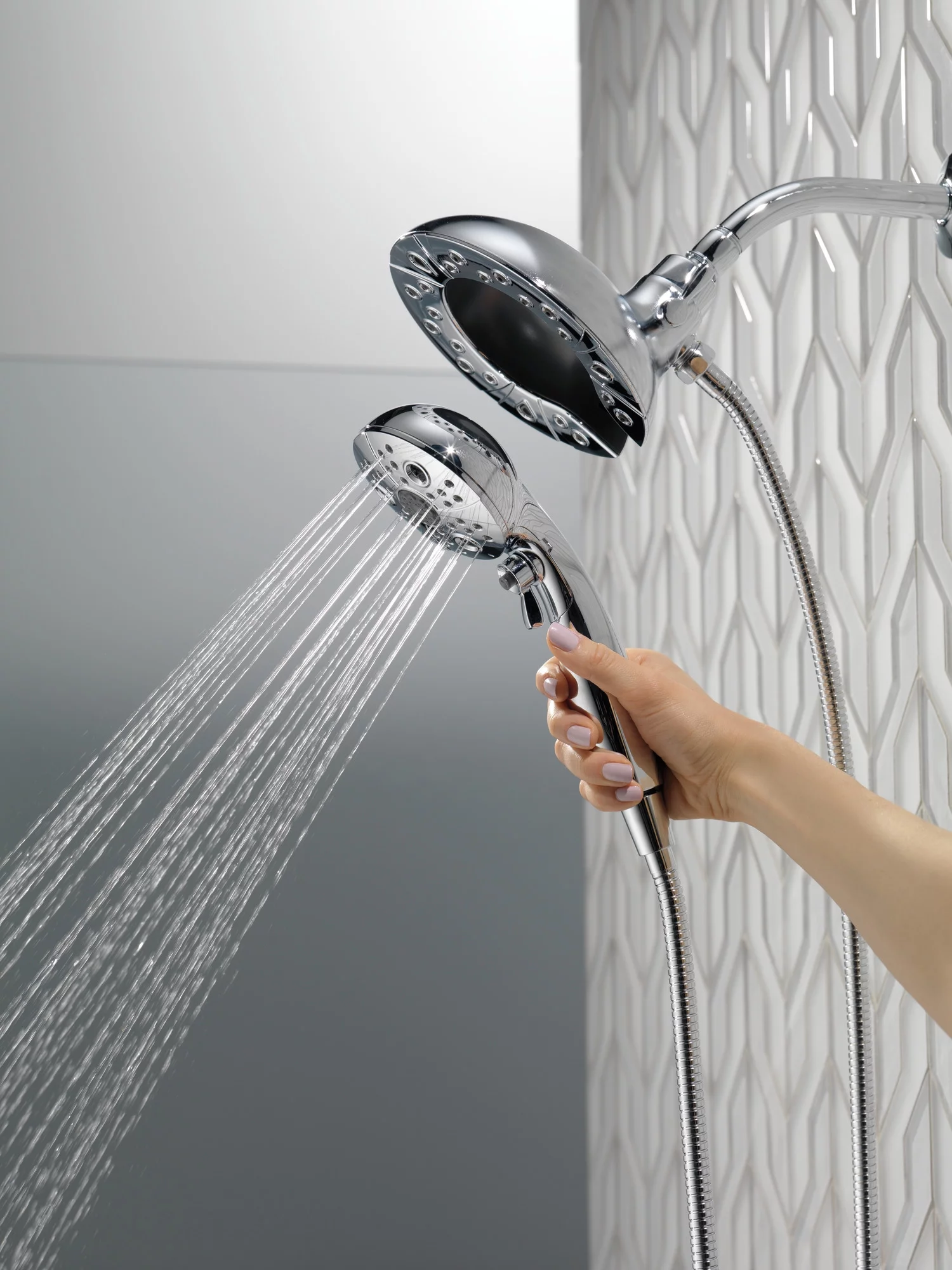 Delta 5-Spray Hand Shower and Shower Head Combo in Chrome 58480-PK