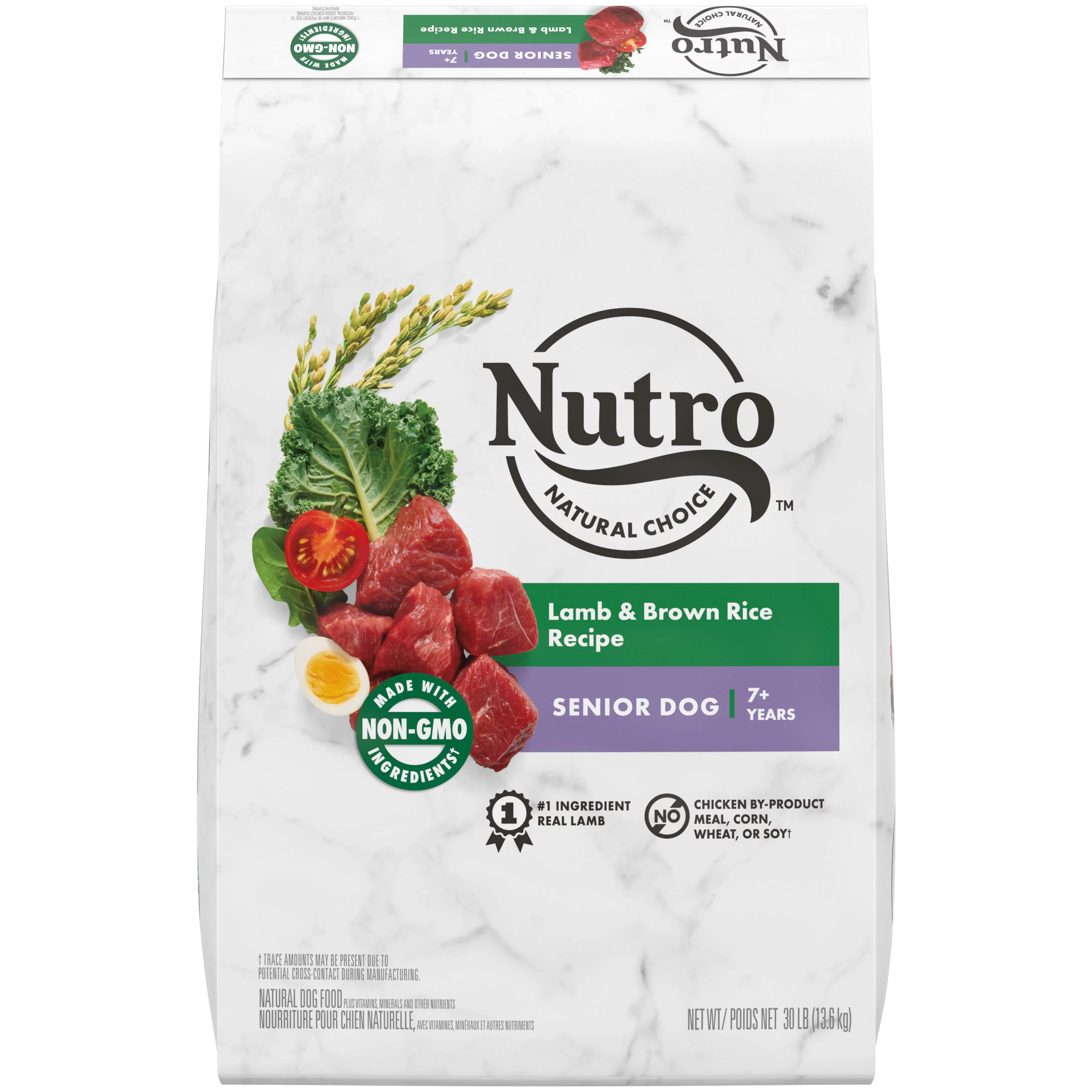 Nutro Natural Choice Senior Dry Dog Food, Lamb & Brown Rice Recipe Dog Kibble, 30 lb. Bag