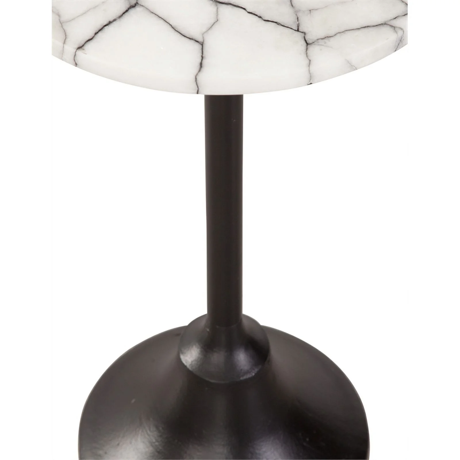 Talley Accent Table in Matte Black Metal and Marble