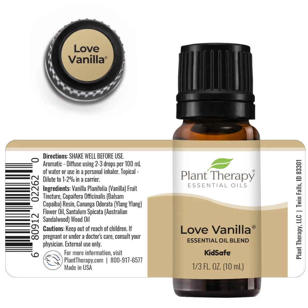 Plant Therapy Love Vanilla Essential Oil Blend 10 mL (1/3 oz) 100% Pure, Undiluted, Therapeutic Grade