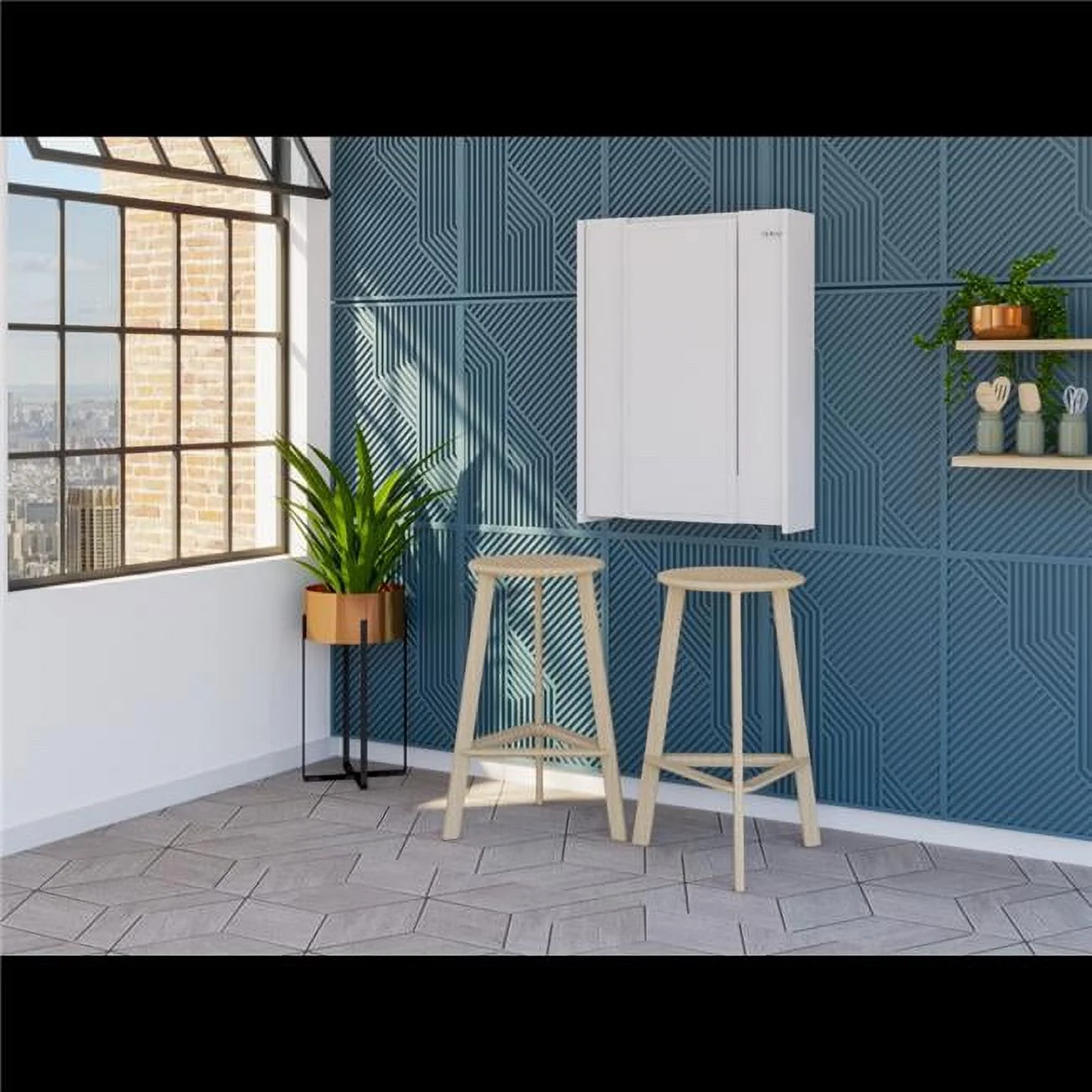 Depot E-Shop DE-MLB5556 Toscana Wall Foldable Desk Table, White