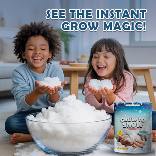 Grow to Snow Artificial Snow Powder: Instant Fake Snow for Sensory Play & Decor | Realistic Snowflakes for Slime & Winter Holiday Decorations (16.0, Ounces)