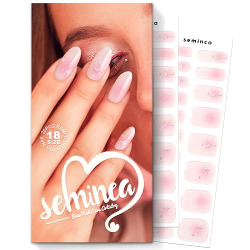 Semi Cured Gel Nail Strips-Easy Apply Christmas Gel Nail Stickers Holiday Semi Cured Manicure Strips with Sparkling Xmas Designs (Classic Yule)