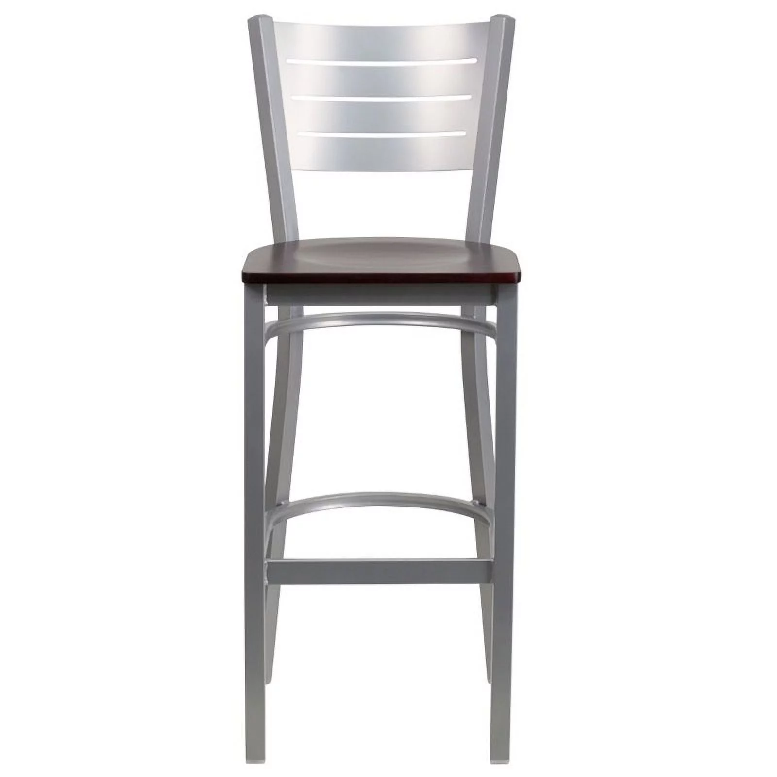 Home Square Bar Stool in Mahogany and Silver Finish - Set of 3
