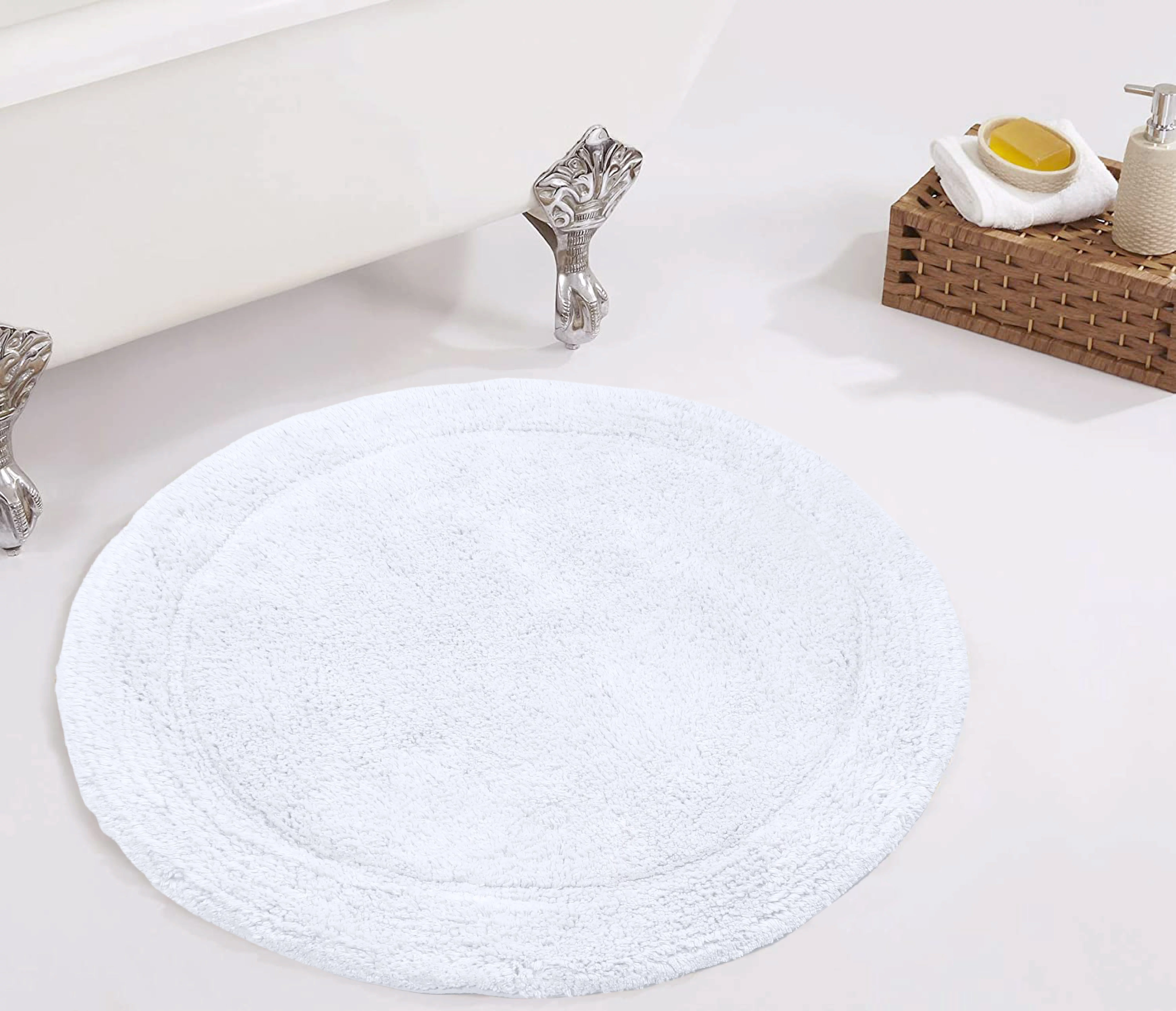 Home Weavers Waterford Collection 100% Cotton Tufted Bath Rug, Extra Soft and Absorbent Bath Rugs, Non-Slip Plush Bath Carpet, Machine Wash, bath rug for Bathroom, 30