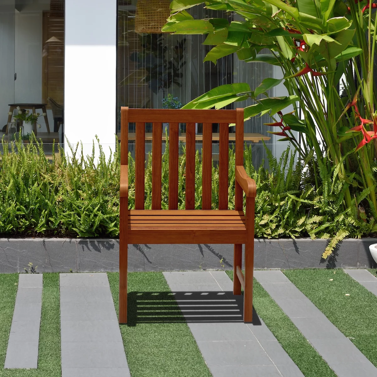 Amazonia Milano Solid Wood 100% FSC Certified Rectangular Patio Dining Set, Seating Capacity: 6