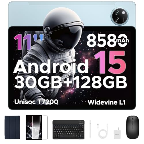 DOOGEE Tab A9 Pro+(2025) 11 inch Tablet with Keyboard,Android 15 Tablet with 90Hz Display,30GB+128GB/TF 2TB Octa-Core Gaming Tablets,8580mAh,1080P,BT 5.0+5G WiFi Tablets,13MP+5MP,Face ID/OTG