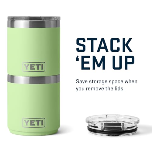 YETI Rambler Lowball, Vacuum Insulated Stainless Steel Stackable Lowball with MagSlider Lid, Stainless Steel, 10 oz (296 ml)