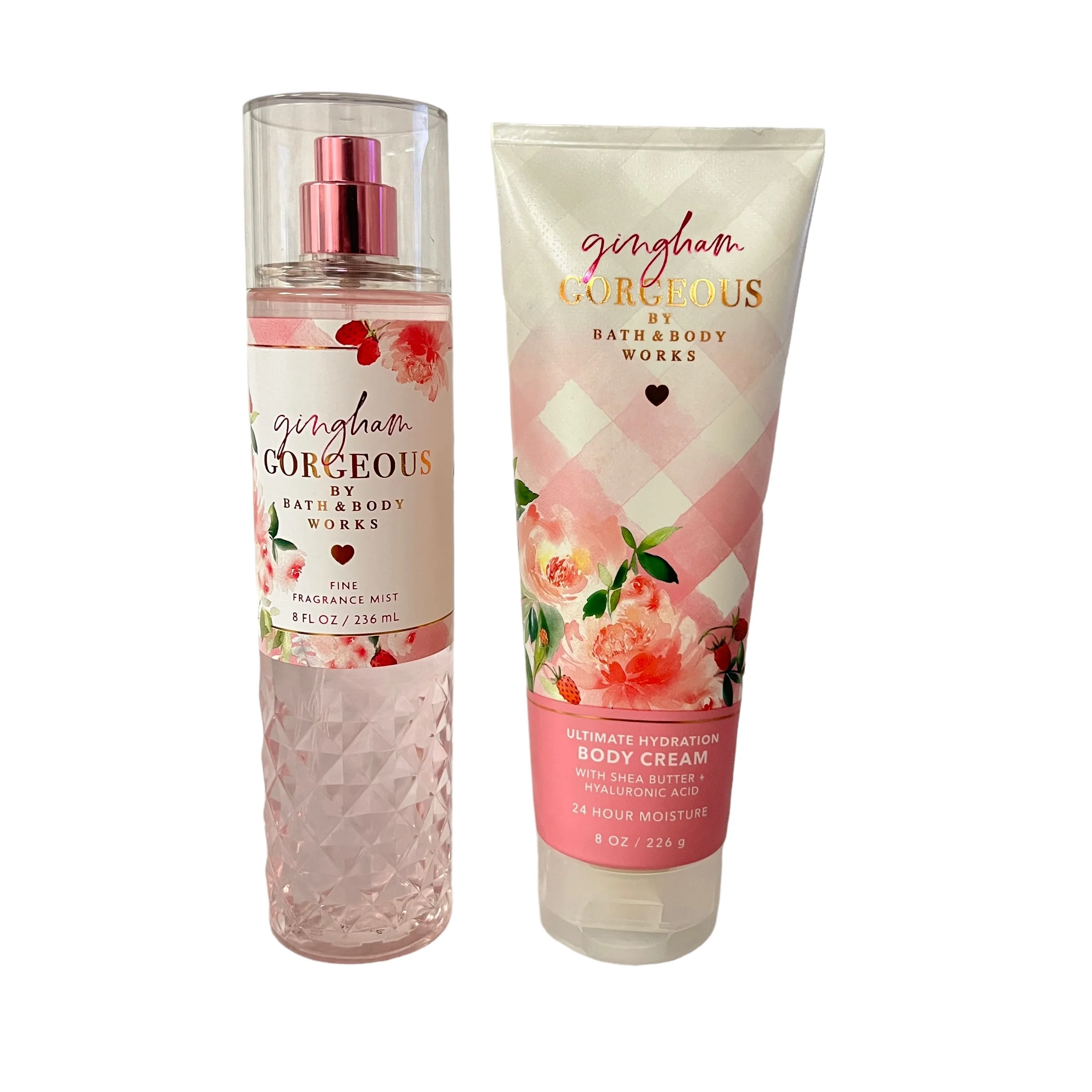 Bath and Body Works Gingham Gorgeous Fine Fragrance Mist and Body Cream Set