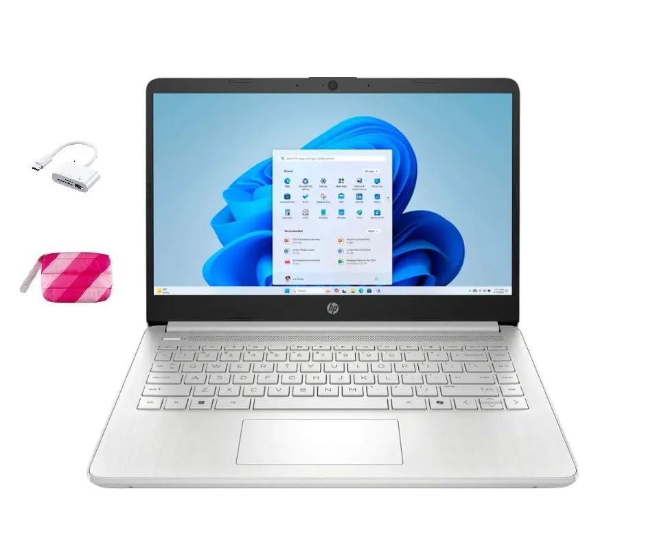 HP Student Laptop, Intel Processor N150(up to 3.6 GHz), 14 Inch LED Screen,8G RAM, 128GB Storange,One Year Office 365, Windows 11 Home,w/YYY Bundle,Pink