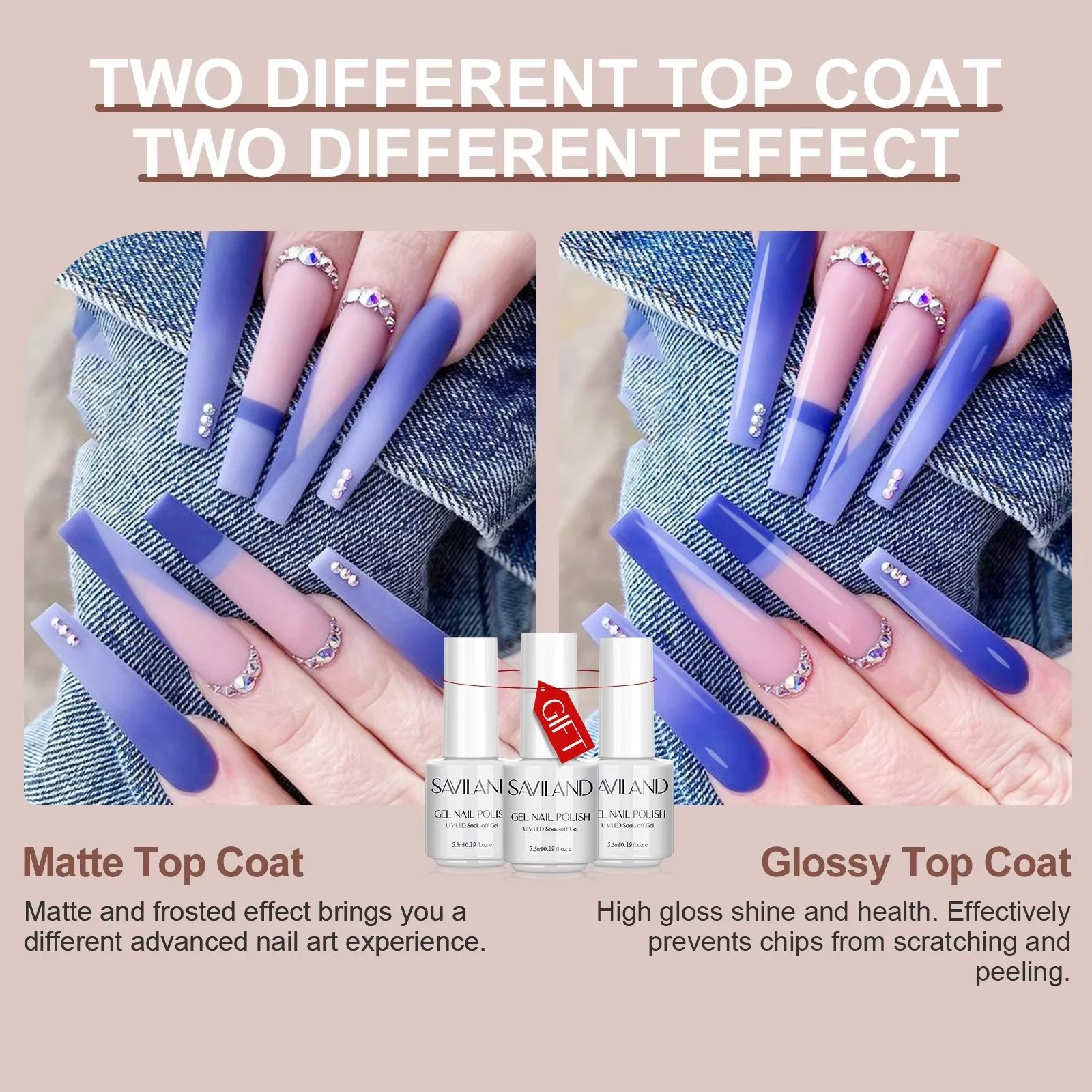 Saviland 33PCS Gel Nail Polish Kit - U V/LED Soak off Gel Nail Polish Sets with Base and Top Coat, Matte Top Coat