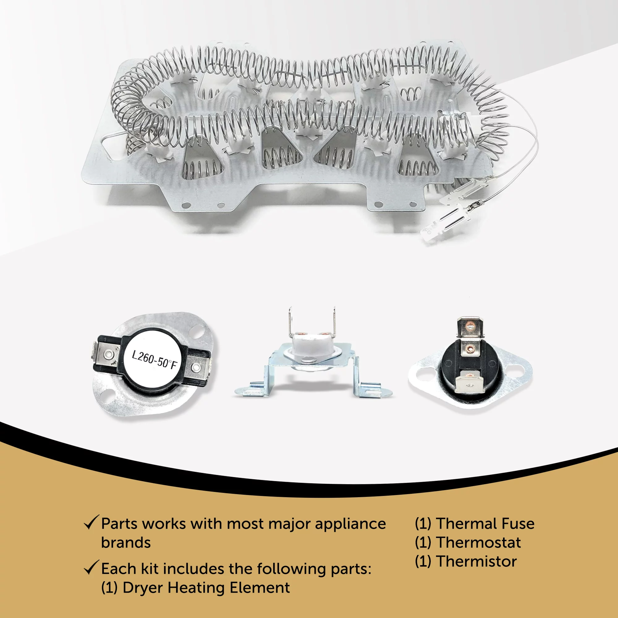 Samsung Dryer Heating Element Kit - Thermal Fuse & Thermostat Replacement