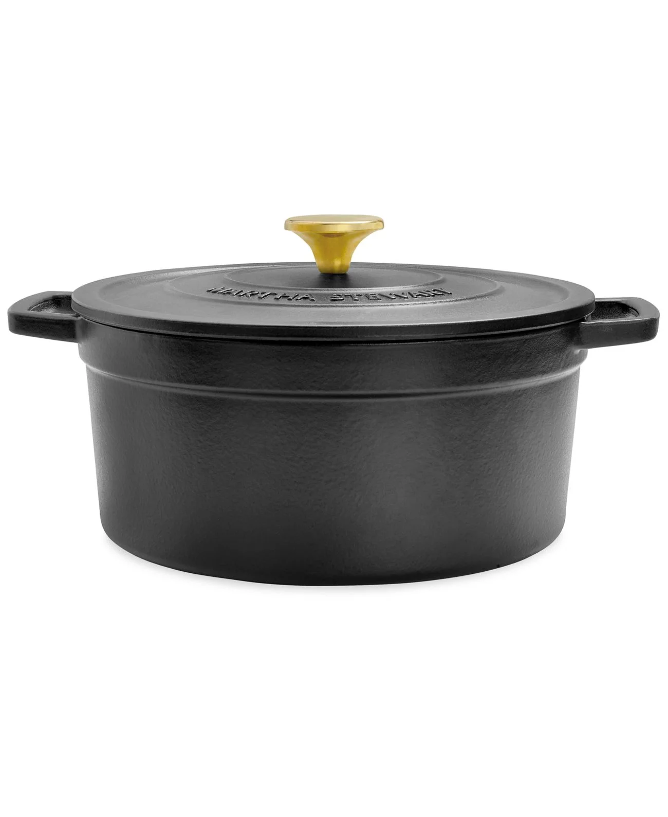 Martha Stewart Collection Enameled Cast Iron Round 6-Qt. Dutch Oven  Black