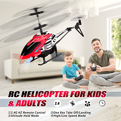 Dolanus RC Helicopters - Remote Control Helicopter Toys: One Key Take-Off/Landing, Automatic Altitude Hold, LED Light & 3.5 Channel Gyro Stabilizer, Flying Toys - Gift for Boys/Girls Kids Adults, Blue