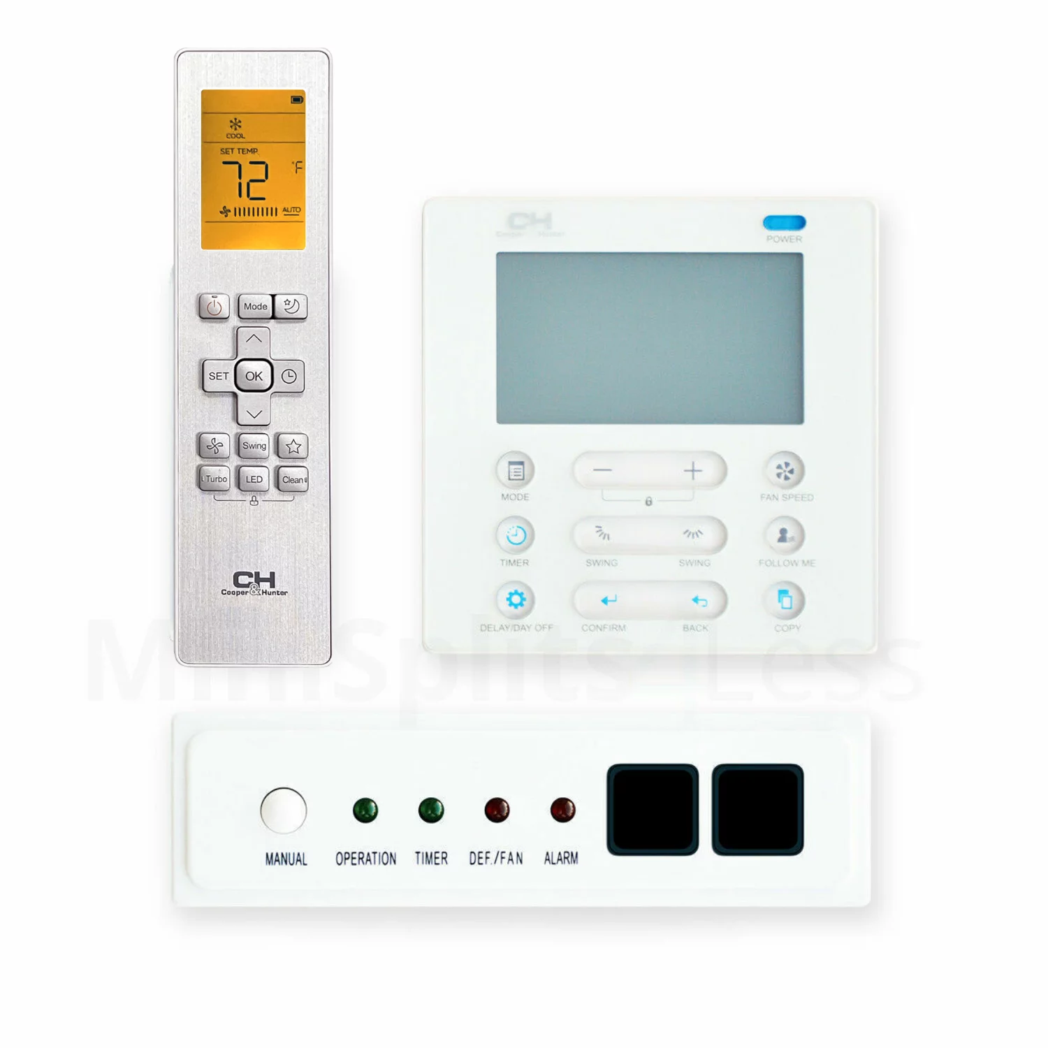 Cooper & Hunter 18000 BTU 230V Slim Ducted Dual 2 Zone Mini Split Heat Pump Air Conditioner 9K + 9K BTU Cover 800 Sq Ft