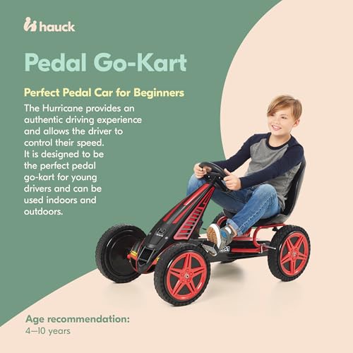 Hauck Cyclone Pedal Go Kart with Adjustable Bucket Seat for Kids Ages 4 to 8, S.W.A.T.