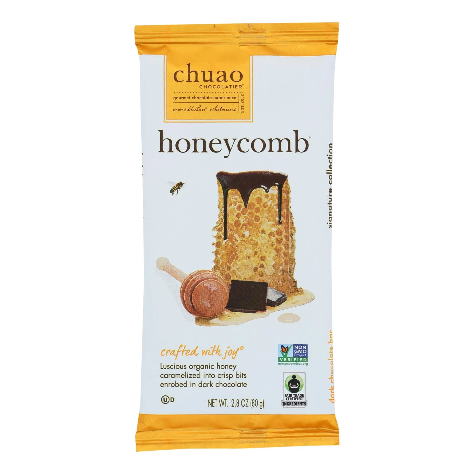 Chuao Chocolate Bar, Honeycomb - Case of 12 - 2.8 OZ