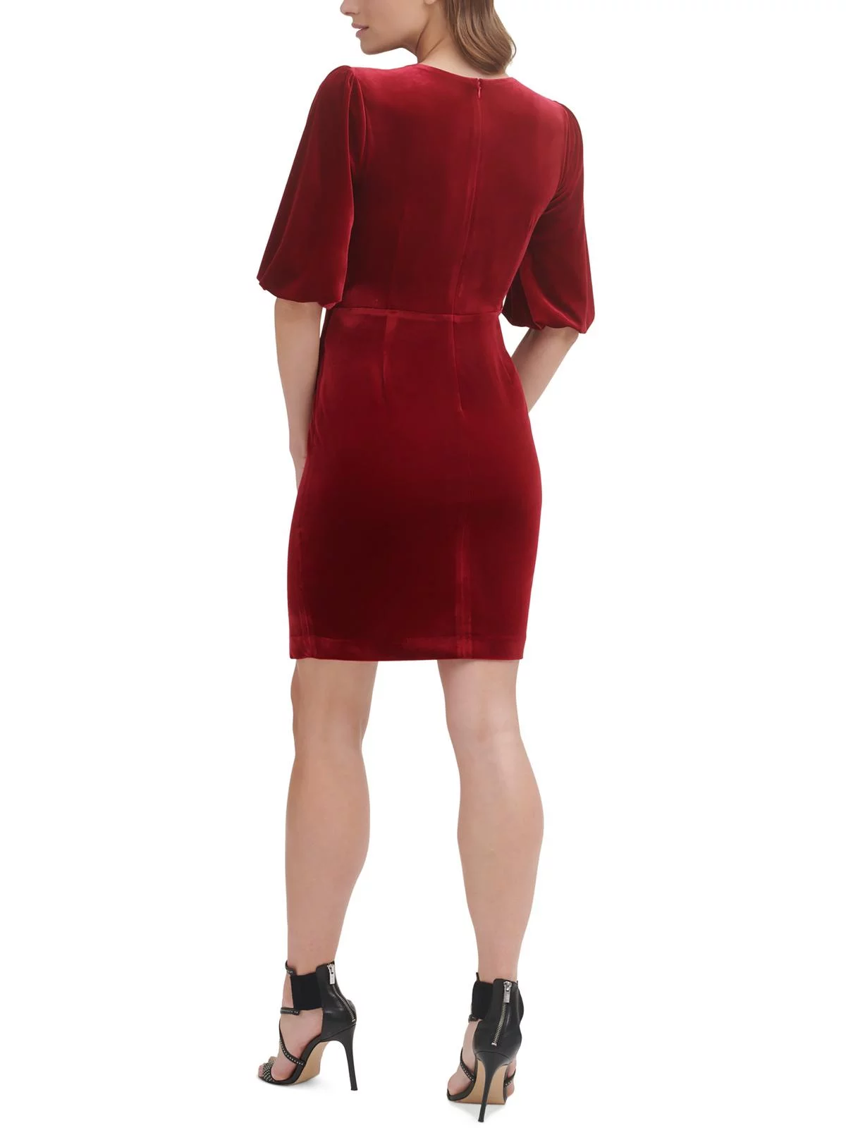 DKNY Womens Faux Wrap Ruched Wear to Work Dress