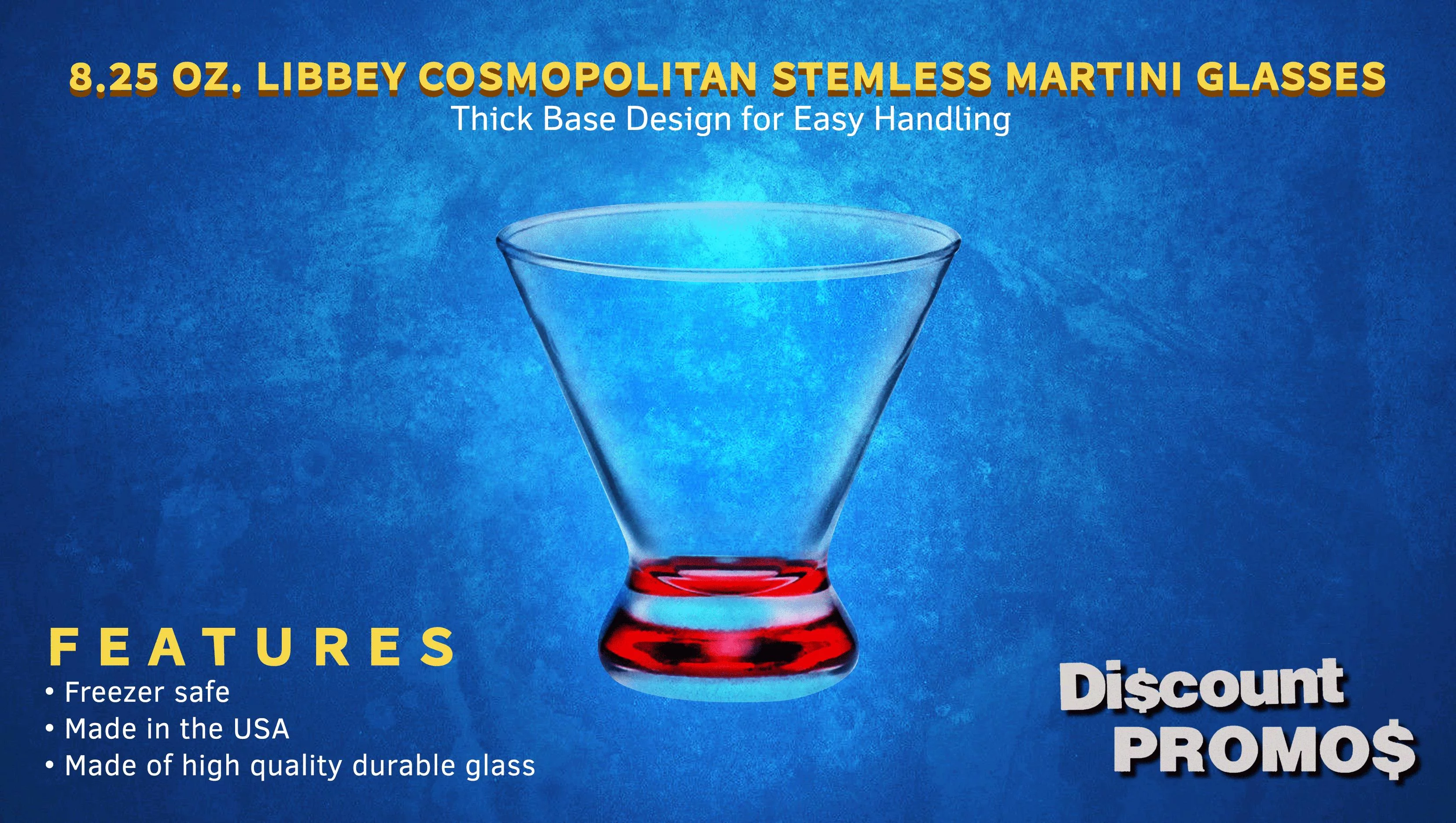 Libbey Martini Glasses 8.25 oz. Set of 10, Bulk Pack - Great for Cocktails, Wedding Favors, Party Favors, Events - Red