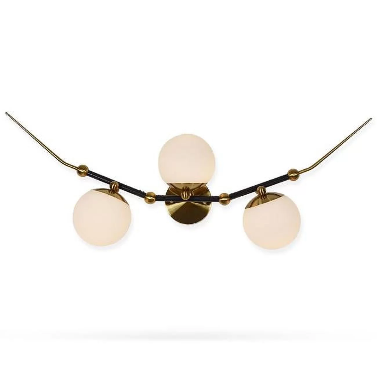 Vonn Lighting  39 in. Chianti  Integrated LED Wall Sconce Lighting Fixture with 3 Glass Shade in Antique Brass