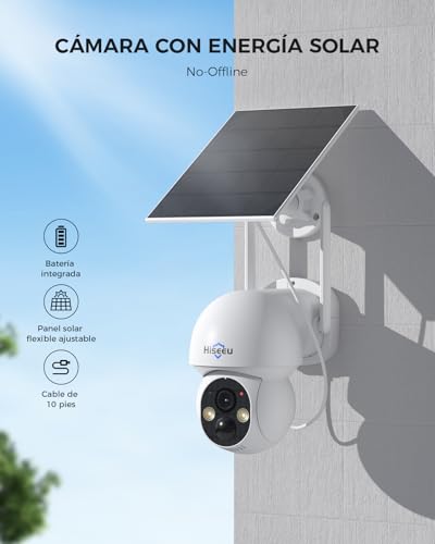 Hiseeu Solar Camera Wireless Outdoor, Home Security Camera System, 2.4G & 5G WiFi, Solar-Powered 4MP 4 Cam-Kit, Color Night Vision, 360° View, Pan & Tilt, 1TB HDD Local Recording, No Subscription