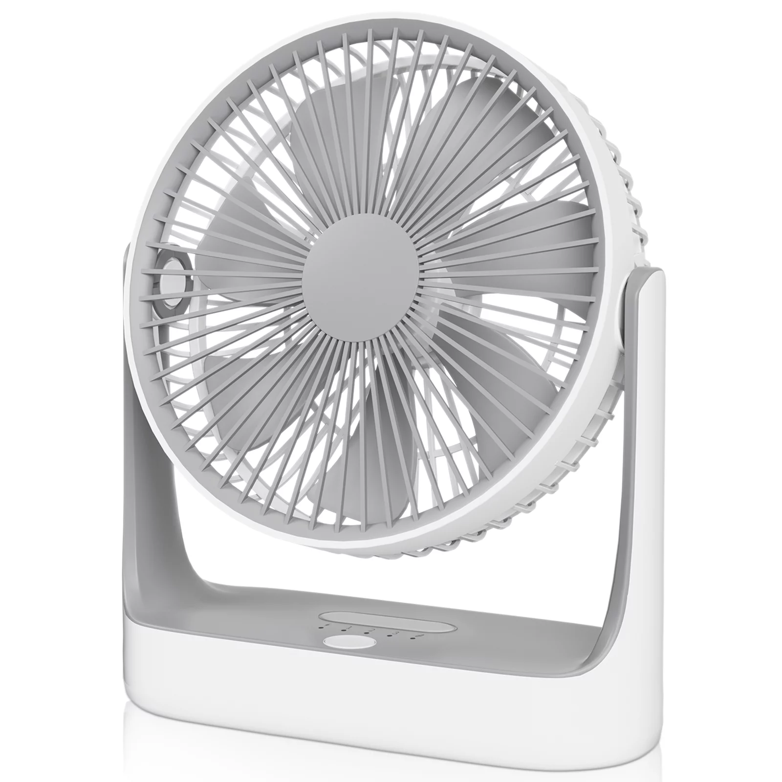 Magshion USB Desktop Fan, Rechargeable Wall Mounted Hanging Fan with LED Light and Hook, Speed Adjustable Air Cooler Fan For Home Bedroom, White