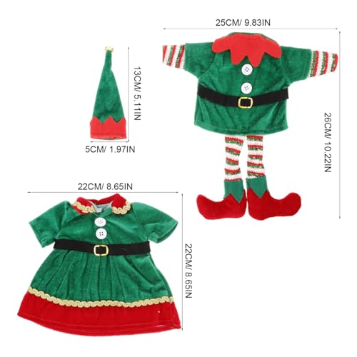 VOSAREA 2PCS Christmas Wine Bottle Covers Wine Bottle Dresses with Hats for New Year Christmas Holiday Party Xmas Dinning Table Decoration