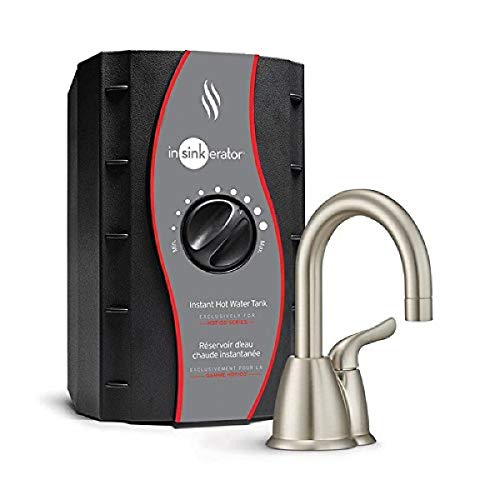InSinkErator HOT250 Instant Hot Water Dispenser System, Single-Handle Faucet in Satin Nickel with 2/3-Gallon Stainless Steel Tank, H250SN-SS
