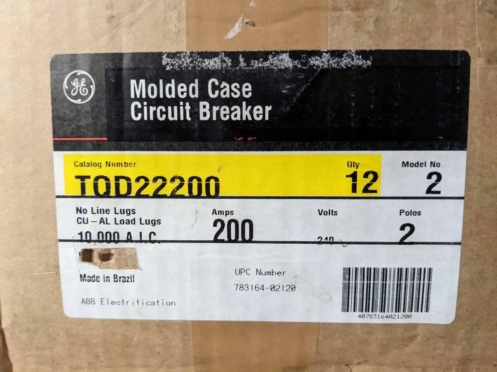 NEW General Electric TQD22200 WL Circuit Breaker