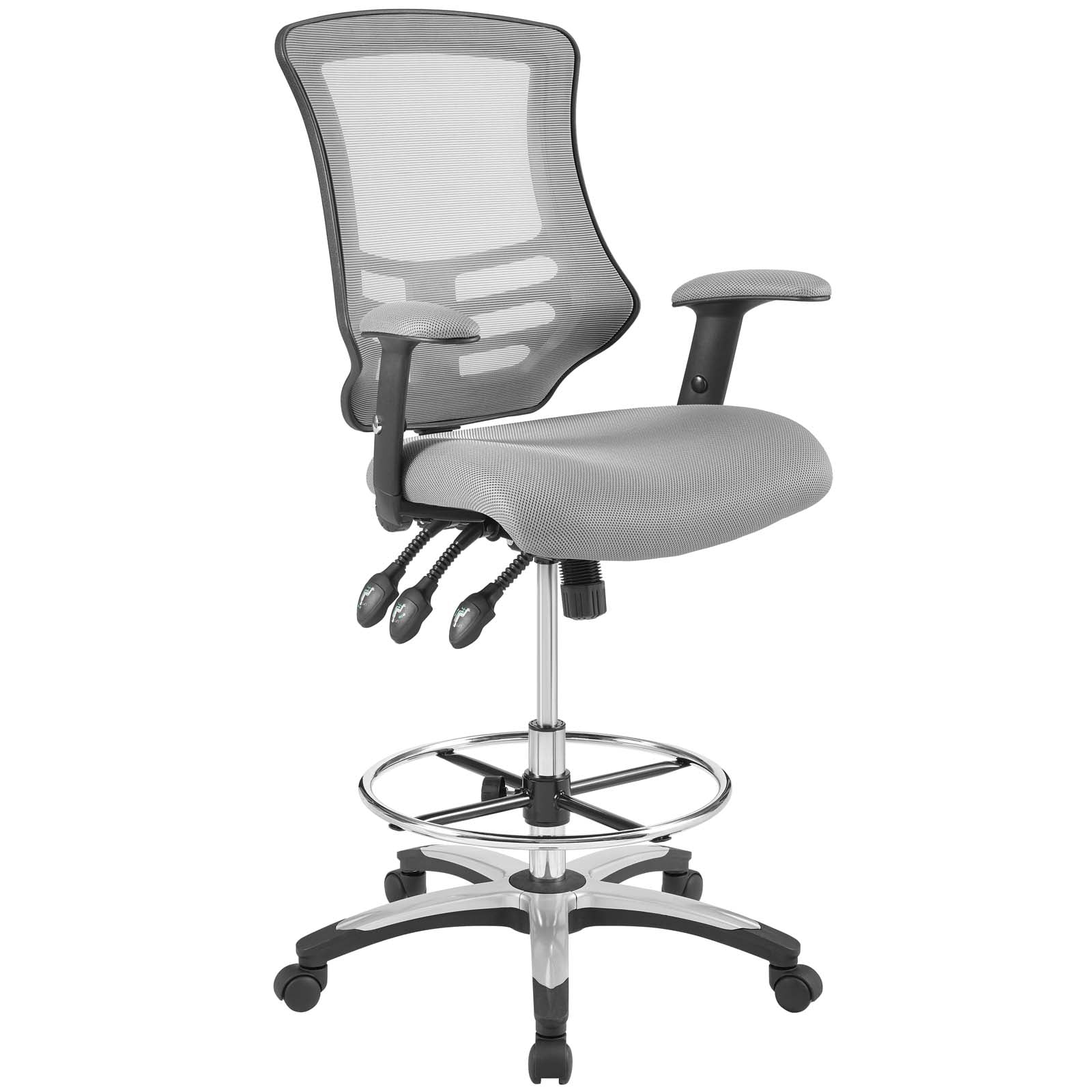 Modway Calibrate Mesh Drafting Chair in Gray