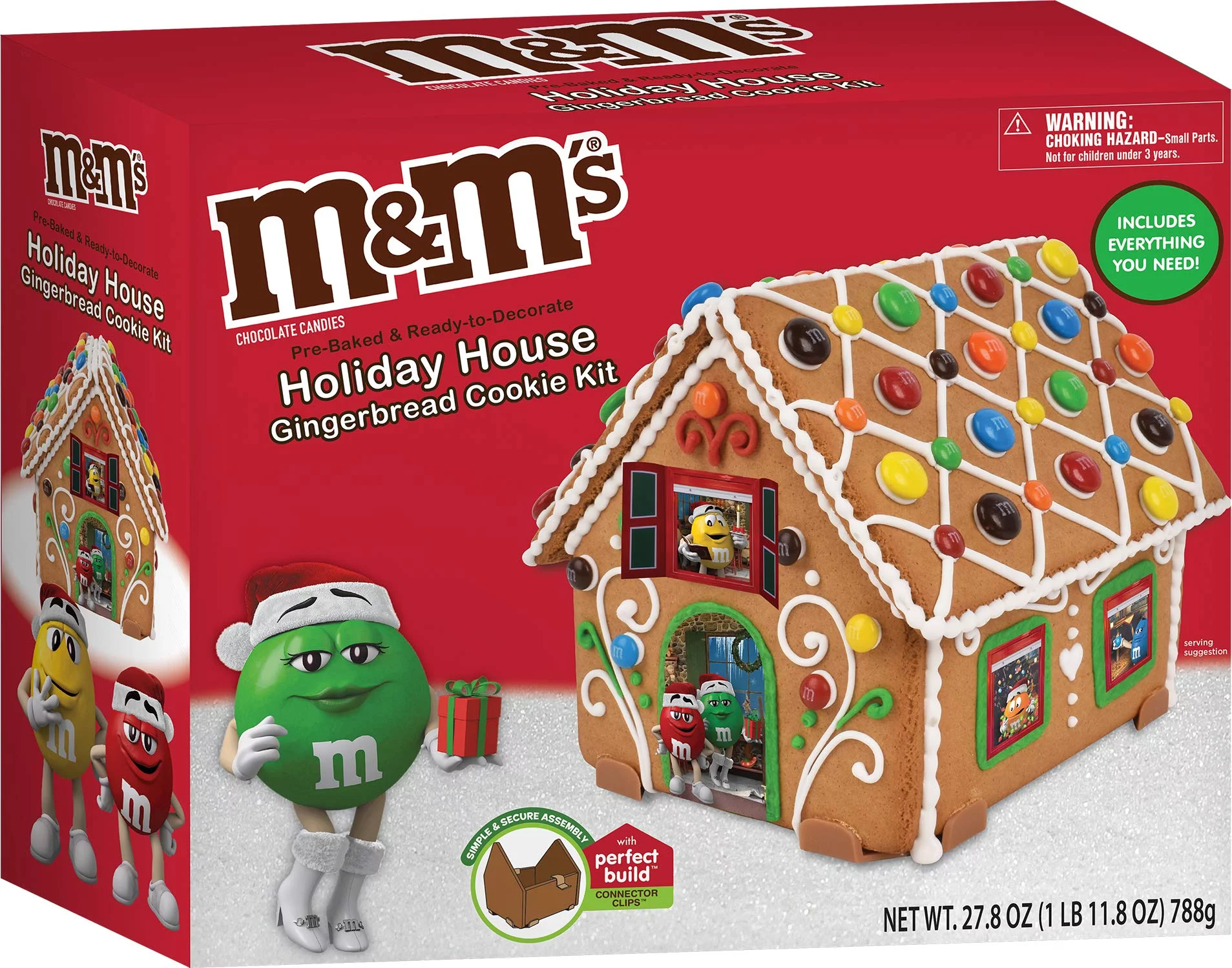 M&M's Holiday House Gingerbread Cookie Kit - 27.8 oz (788g) - Pre-Baked and Ready to Decorate Holiday House
