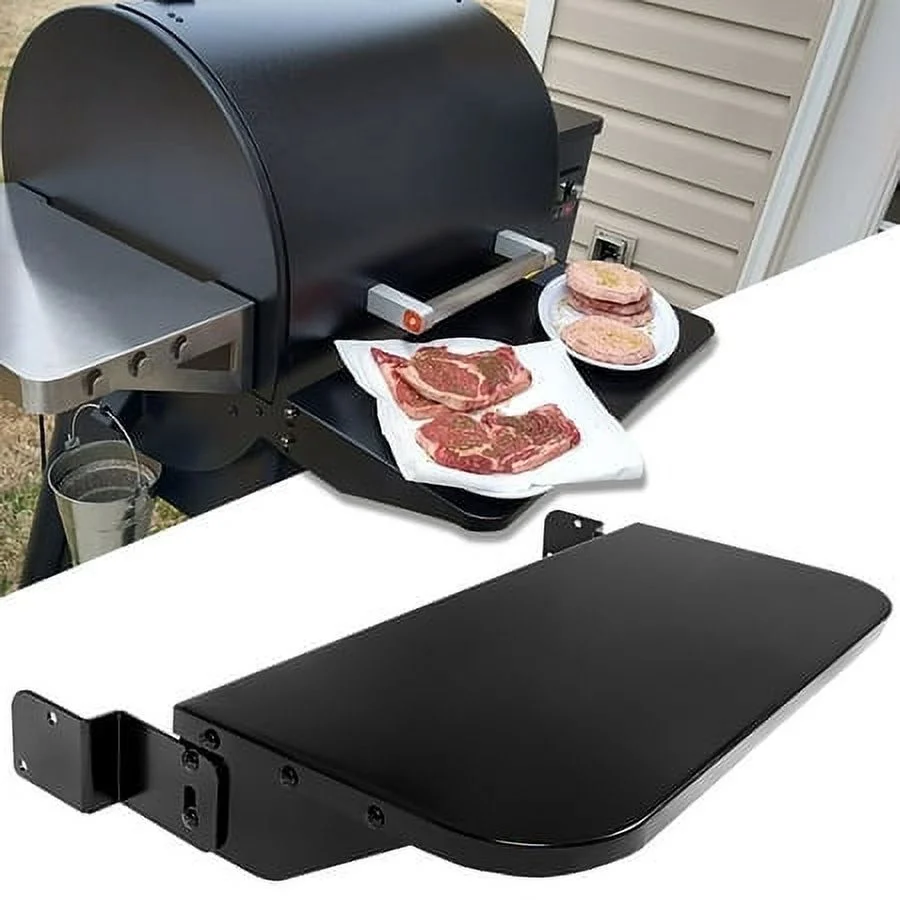 HECASA Black Folding Shelf Pellet Grill Grille Front Shelf for All 24