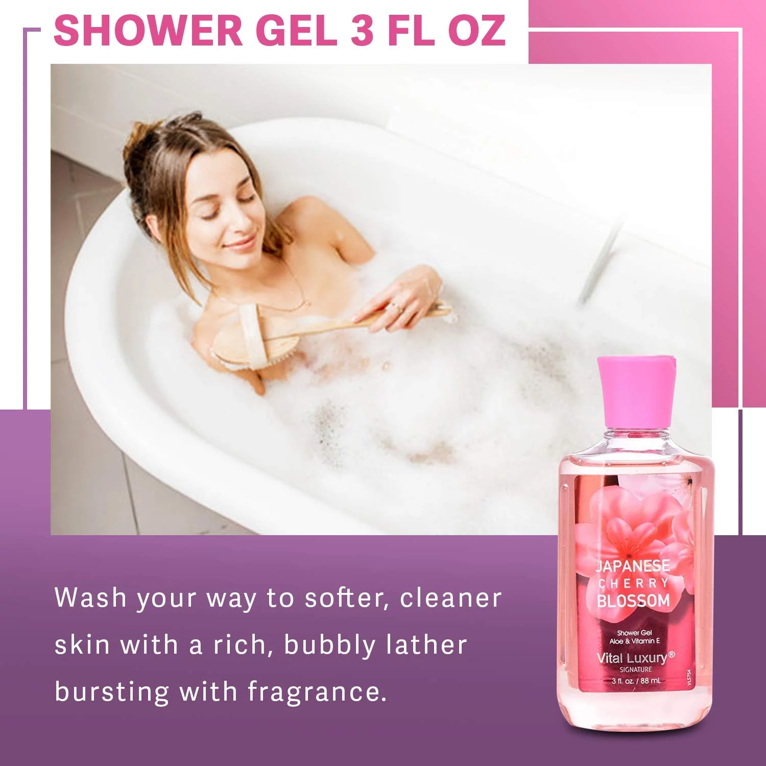 Vital Luxury Japanese Cherry Blossom 3 Piece Set - Shower Gel, Mist, and Lotion