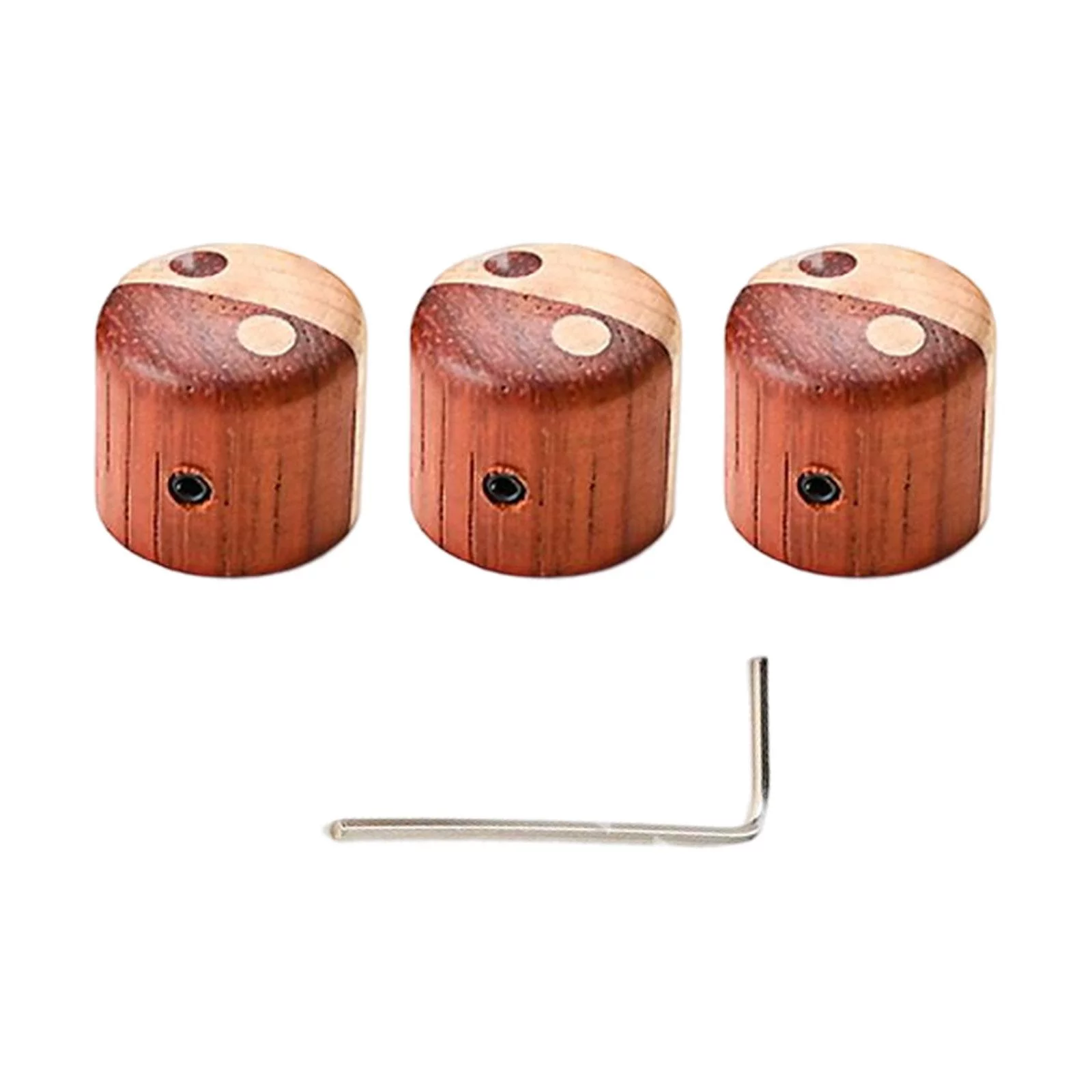 #3x Wooden Durable Electric Guitar Accessories Guitar Tone Timbre Top Hat Style Knobs with Screwdriver Brass Speed Control Knobs