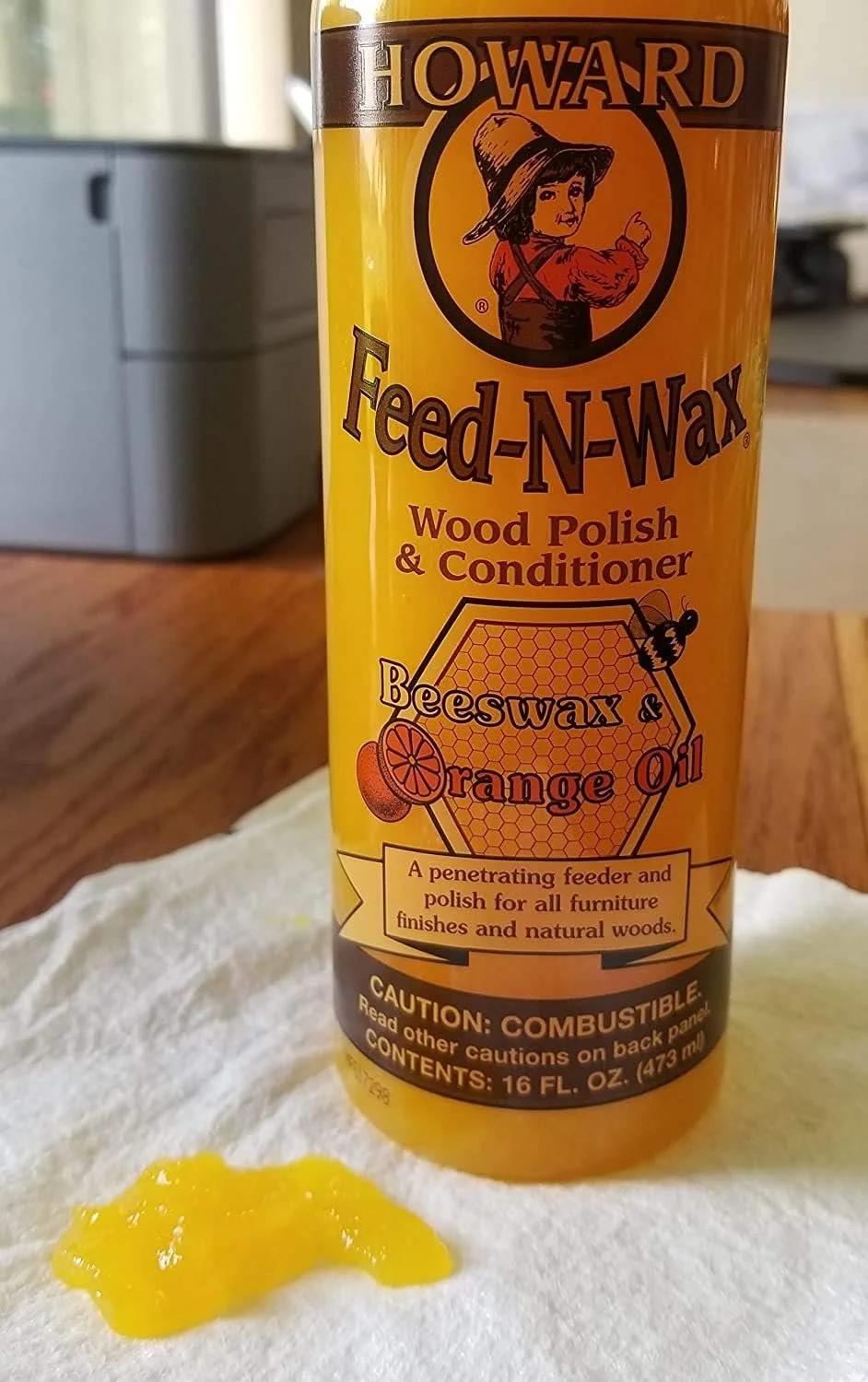 Howard Products FW0016 Wood Polish & Conditioner, 16 oz, orange, 16 Fl Oz 2