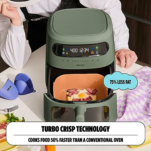 CRUX x Marshmello 8.0 QT Digital Air Fryer with TurboCrisp Technology, Touch Screen Temperature Control, Timer and Auto Shut-off, Fully Programmable, Silicone Liner Included, Lavender