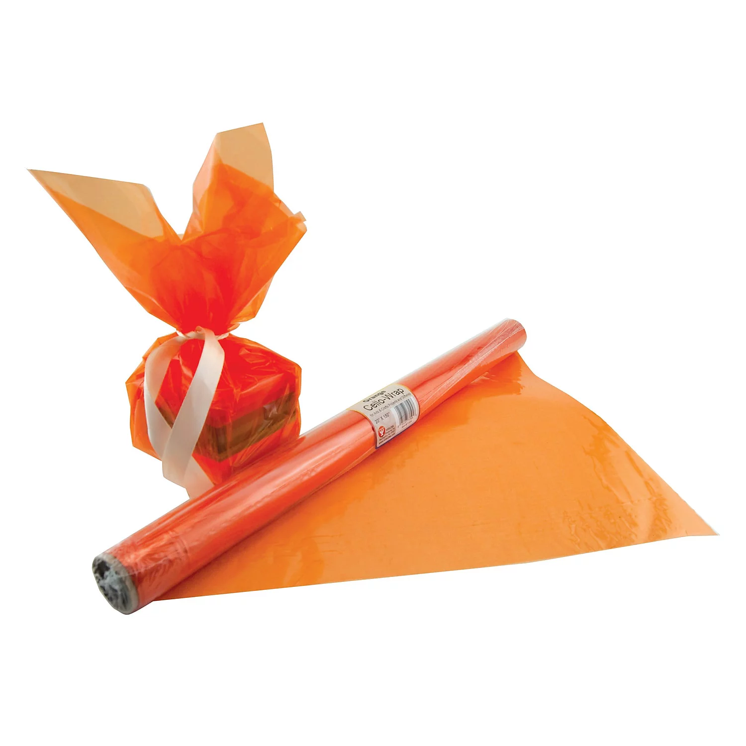 Hygloss Products HYG71504-6 Cello Wrap Roll, Orange - 6 Roll