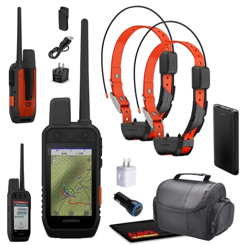 Garmin Alpha 300i Handheld Advanced Dogs Tracking & Training System with inReach Technology Bundle with 2X Garmin Dog Collar Alpha TT25 Tracker & Training Collar with GPS Charger and More Accessories